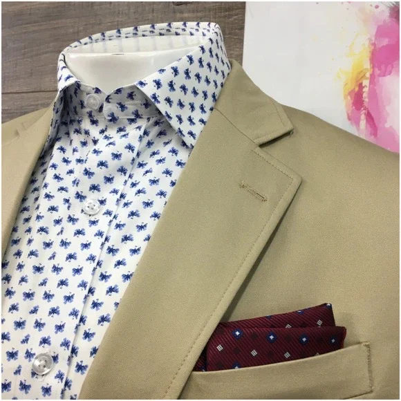 STAFFORD Mens Blazer Sport Coat‎ Casual Jacket Size 42R Classic Cotton Suit